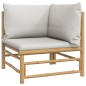 vidaXL 2-tlg. Garten-Lounge-Set Hellgraue Kissen Bambus vidaXL 2-tlg. Garten-Lounge-Set Hellgraue Kissen Bambus
