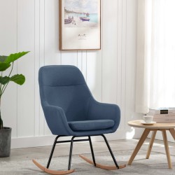vidaXL Schaukelstuhl Blau Stoff