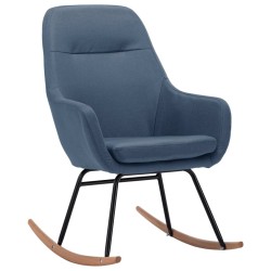 vidaXL Schaukelstuhl Blau Stoff