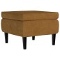 vidaXL Hocker mit Holzbeinen Braun Samt vidaXL Hocker mit Holzbeinen Braun Samt