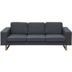vidaXL 3-Sitzer Sofa Stoff Dunkelgrau