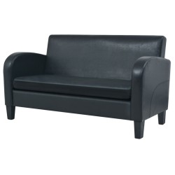 vidaXL 2-Sitzer-Sofa Kunstleder Schwarz