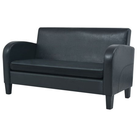 vidaXL 2-Sitzer-Sofa Kunstleder Schwarz