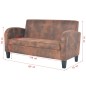 vidaXL 2-Sitzer Sofa Künstliches Veloursleder Braun vidaXL 2-Sitzer Sofa Künstliches Veloursleder Braun