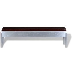 vidaXL Sitzbank im Retro-Industrie-Design Echtleder 160 x 32 x 45 cm