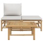 vidaXL 3-tlg. Garten-Lounge-Set mit Hellgrauen Kissen Bambus vidaXL 3-tlg. Garten-Lounge-Set mit Hellgrauen Kissen Bambus