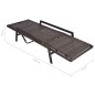 vidaXL Sonnenliege mit Auflage Poly Rattan Braun vidaXL Sonnenliege mit Auflage Poly Rattan Braun