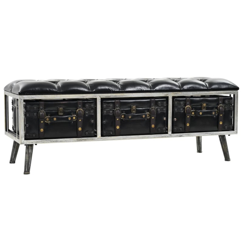 vidaXL Aufbewahrungsbank MDF und Kunstleder 120 x 41 x 46,5 cm vidaXL Aufbewahrungsbank MDF und Kunstleder 120 x 41 x 46,5 cm