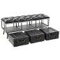 vidaXL Aufbewahrungsbank MDF und Kunstleder 120 x 41 x 46,5 cm vidaXL Aufbewahrungsbank MDF und Kunstleder 120 x 41 x 46,5 cm