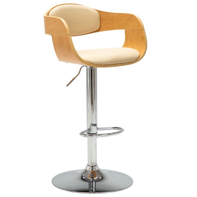 vidaXL Barhocker Creme Bugholz und Kunstleder vidaXL Barhocker Creme Bugholz und Kunstleder