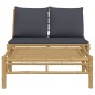 vidaXL 2-tlg. Garten-Lounge-Set mit Dunkelgrauen Kissen Bambus vidaXL 2-tlg. Garten-Lounge-Set mit Dunkelgrauen Kissen Bambus