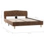 vidaXL Bettgestell Braun Wildleder-Optik 140x200 cm vidaXL Bettgestell Braun Wildleder-Optik 140x200 cm