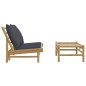 vidaXL 2-tlg. Garten-Lounge-Set mit Dunkelgrauen Kissen Bambus vidaXL 2-tlg. Garten-Lounge-Set mit Dunkelgrauen Kissen Bambus