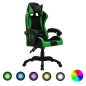 vidaXL Gaming-Stuhl mit RGB LED-Leuchten Grün und Schwarz Kunstleder vidaXL Gaming-Stuhl mit RGB LED-Leuchten Grün und Schwarz Kunstleder