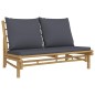 vidaXL 2-tlg. Garten-Lounge-Set mit Dunkelgrauen Kissen Bambus vidaXL 2-tlg. Garten-Lounge-Set mit Dunkelgrauen Kissen Bambus