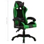 vidaXL Gaming-Stuhl mit RGB LED-Leuchten Grün und Schwarz Kunstleder vidaXL Gaming-Stuhl mit RGB LED-Leuchten Grün und Schwarz Kunstleder
