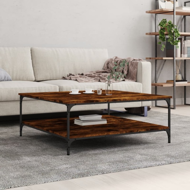 vidaXL Couchtisch Räuchereiche 100x100x40 cm Holzwerkstoff vidaXL Couchtisch Räuchereiche 100x100x40 cm Holzwerkstoff