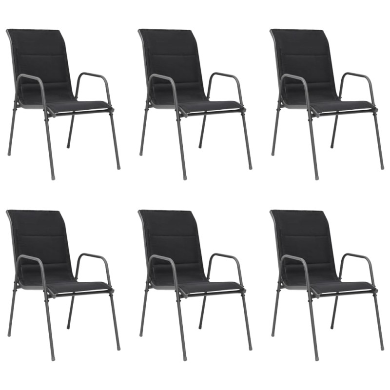 vidaXL Gartensessel 6 Stk. Schwarz vidaXL Gartensessel 6 Stk. Schwarz