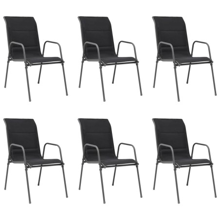vidaXL Gartensessel 6 Stk. Schwarz