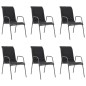 vidaXL Gartensessel 6 Stk. Schwarz vidaXL Gartensessel 6 Stk. Schwarz