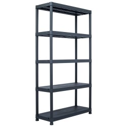 vidaXL Lagerregal Schwarz 250 kg 80 x 40 x 180 cm Kunststoff