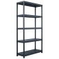vidaXL Lagerregal Schwarz 250 kg 80 x 40 x 180 cm Kunststoff vidaXL Lagerregal Schwarz 250 kg 80 x 40 x 180 cm Kunststoff