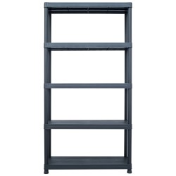 vidaXL Lagerregal Schwarz 250 kg 80 x 40 x 180 cm Kunststoff