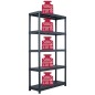 vidaXL Lagerregal Schwarz 250 kg 80 x 40 x 180 cm Kunststoff vidaXL Lagerregal Schwarz 250 kg 80 x 40 x 180 cm Kunststoff