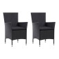 vidaXL Gartenstühle 2 Stk. Schwarz Poly Rattan vidaXL Gartenstühle 2 Stk. Schwarz Poly Rattan
