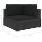 vidaXL 5-tlg. Garten-Lounge-Set mit Auflagen Poly Rattan Schwarz vidaXL 5-tlg. Garten-Lounge-Set mit Auflagen Poly Rattan Schwarz