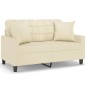 vidaXL 2-Sitzer-Sofa mit Zierkissen Creme 120 cm Kunstleder vidaXL 2-Sitzer-Sofa mit Zierkissen Creme 120 cm Kunstleder