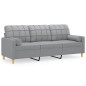 vidaXL 3-Sitzer-Sofa mit Zierkissen Hellgrau 180 cm Stoff vidaXL 3-Sitzer-Sofa mit Zierkissen Hellgrau 180 cm Stoff