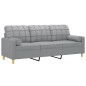 vidaXL 3-Sitzer-Sofa mit Zierkissen Hellgrau 180 cm Stoff vidaXL 3-Sitzer-Sofa mit Zierkissen Hellgrau 180 cm Stoff