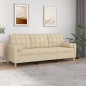 vidaXL 3-Sitzer-Sofa mit Zierkissen Creme 180 cm Stoff vidaXL 3-Sitzer-Sofa mit Zierkissen Creme 180 cm Stoff