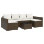 2-tlg. Garten-Lounge-Set mit Kissen Braun Poly Rattan 2-tlg. Garten-Lounge-Set mit Kissen Braun Poly Rattan
