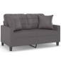 vidaXL 2-Sitzer-Sofa mit Zierkissen Grau 120 cm Kunstleder vidaXL 2-Sitzer-Sofa mit Zierkissen Grau 120 cm Kunstleder