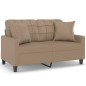 vidaXL 2-Sitzer-Sofa mit Zierkissen Cappuccino-Braun 120 cm Kunstleder vidaXL 2-Sitzer-Sofa mit Zierkissen Cappuccino-Braun 120 cm Kunstleder