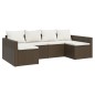 2-tlg. Garten-Lounge-Set mit Kissen Braun Poly Rattan 2-tlg. Garten-Lounge-Set mit Kissen Braun Poly Rattan