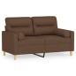 vidaXL 2-Sitzer-Sofa mit Zierkissen Braun 120 cm Stoff vidaXL 2-Sitzer-Sofa mit Zierkissen Braun 120 cm Stoff