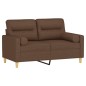 vidaXL 2-Sitzer-Sofa mit Zierkissen Braun 120 cm Stoff vidaXL 2-Sitzer-Sofa mit Zierkissen Braun 120 cm Stoff