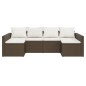 2-tlg. Garten-Lounge-Set mit Kissen Braun Poly Rattan 2-tlg. Garten-Lounge-Set mit Kissen Braun Poly Rattan