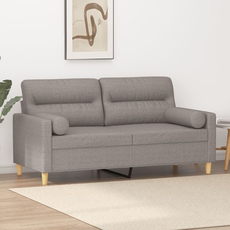 vidaXL 2-Sitzer-Sofa mit Zierkissen Taupe 140 cm Stoff vidaXL 2-Sitzer-Sofa mit Zierkissen Taupe 140 cm Stoff