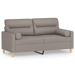 vidaXL 2-Sitzer-Sofa mit Zierkissen Taupe 140 cm Stoff