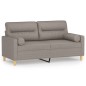 vidaXL 2-Sitzer-Sofa mit Zierkissen Taupe 140 cm Stoff vidaXL 2-Sitzer-Sofa mit Zierkissen Taupe 140 cm Stoff