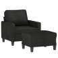 vidaXL Sessel mit Hocker Schwarz 60 cm Stoff vidaXL Sessel mit Hocker Schwarz 60 cm Stoff