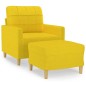 vidaXL Sessel mit Hocker Hellgelb 60 cm Stoff vidaXL Sessel mit Hocker Hellgelb 60 cm Stoff