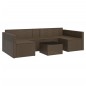 2-tlg. Garten-Lounge-Set mit Kissen Braun Poly Rattan 2-tlg. Garten-Lounge-Set mit Kissen Braun Poly Rattan