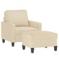 vidaXL Sessel mit Hocker Creme 60 cm Stoff vidaXL Sessel mit Hocker Creme 60 cm Stoff