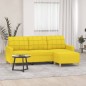 vidaXL 3-Sitzer-Sofa mit Hocker Hellgelb 180 cm Stoff vidaXL 3-Sitzer-Sofa mit Hocker Hellgelb 180 cm Stoff