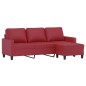 vidaXL 3-Sitzer-Sofa mit Hocker Weinrot 180 cm Kunstleder vidaXL 3-Sitzer-Sofa mit Hocker Weinrot 180 cm Kunstleder
